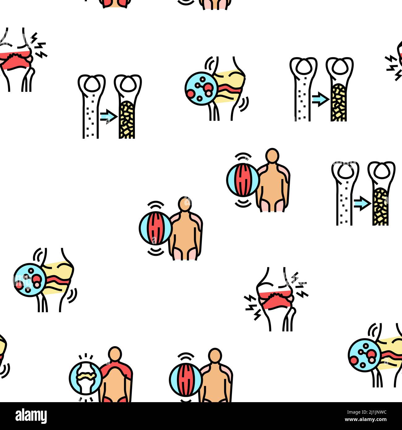 Rheumatology Disease Problem Vector Seamless Pattern Stock Vector Image