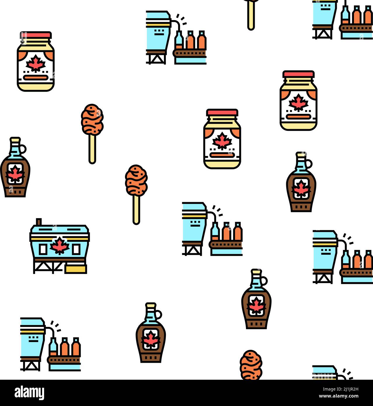 Maple Syrup Delicious Liquid Vector Seamless Pattern Stock Vector Image ...