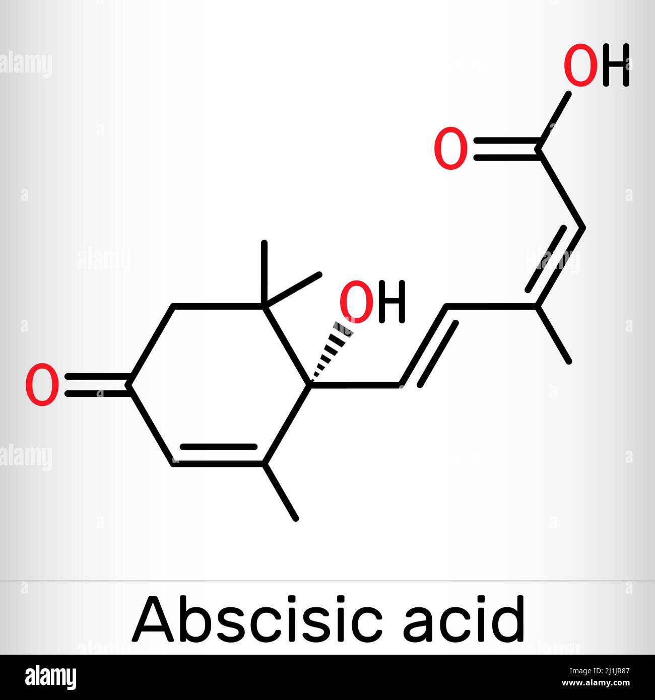 Abscisic acid, ABA molecule. It is dormin, plant hormone. Skeletal chemical  formula. Vector illustration Stock Vector Image & Art - Alamy