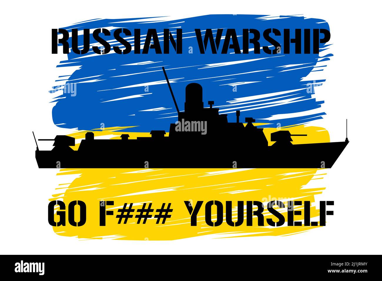 Russian Warship Go Fuck Yourself Shirt Snake Ukrainian Flag  Sticker for Sale