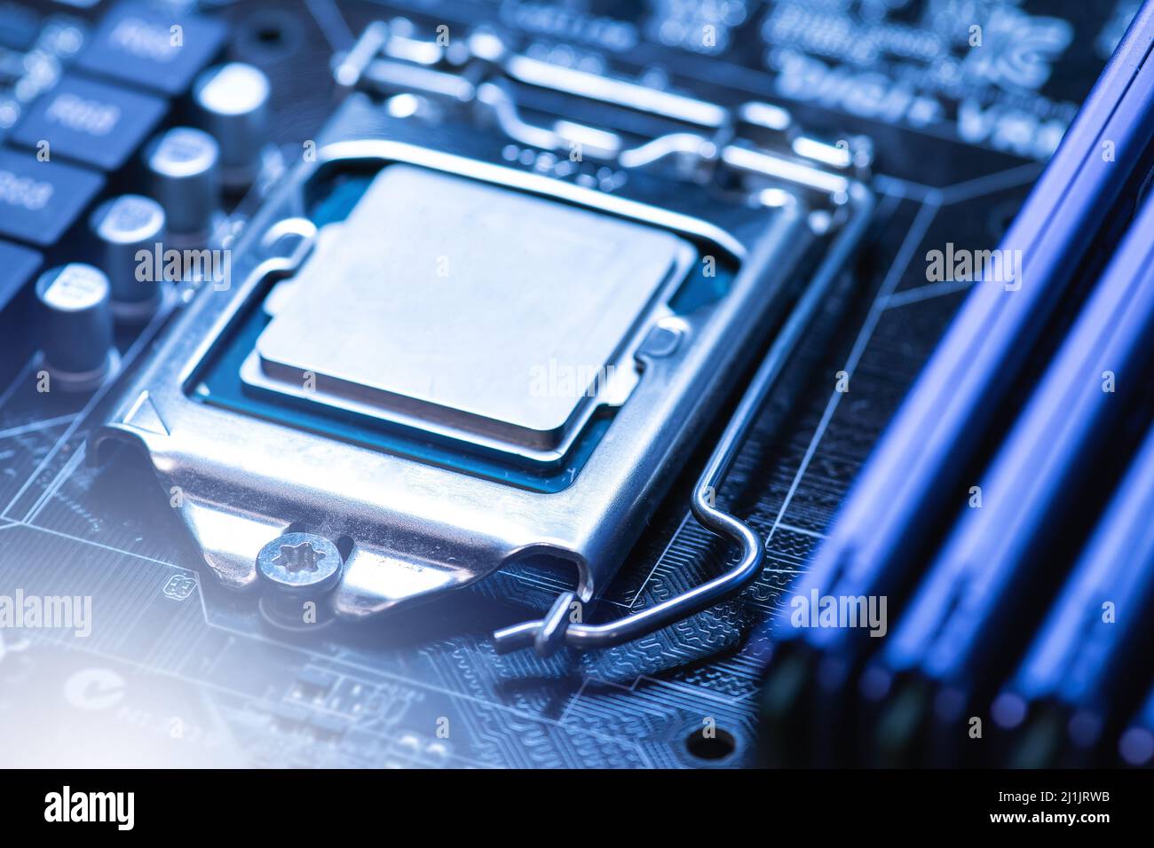 Closeup of CPU inside the personal computer Stock Photo Alamy