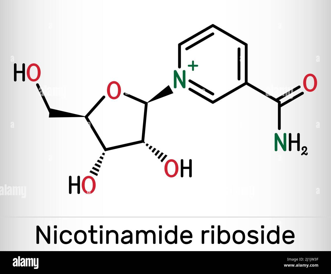 Nicotinamide riboside, NR, SR647 molecule. It is Nglycosylnicotinamide