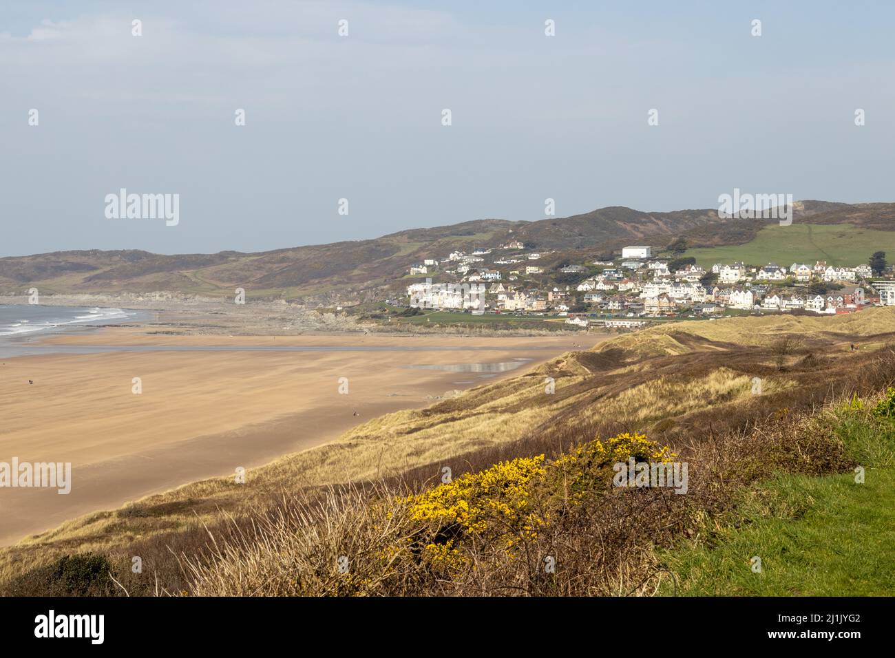 Landscape views of Woolacombe in North Devon Stock Photo