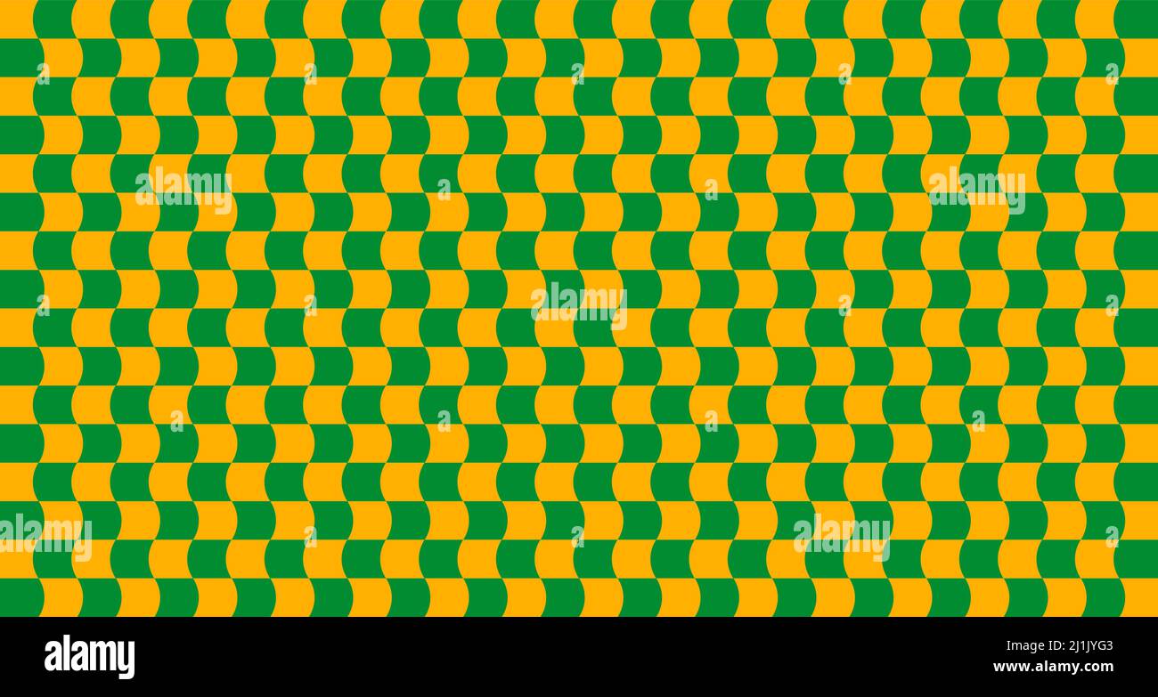 Optical illusion. Distorted chessboard. Checkered abstract background. Op art. Vector design Stock Vector