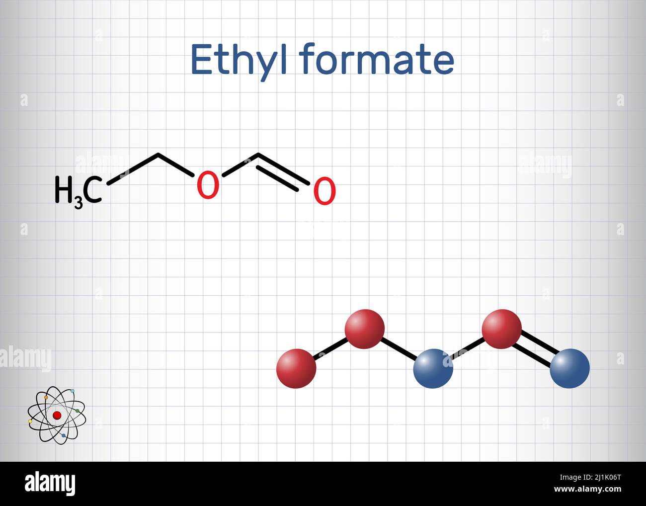 Ethyl formate, ethylformate, ethyl methanoate, formic ether molecule. It is  formate ester derived from formic acid and ethanol.. Structural chemical f  Stock Vector Image & Art - Alamy
