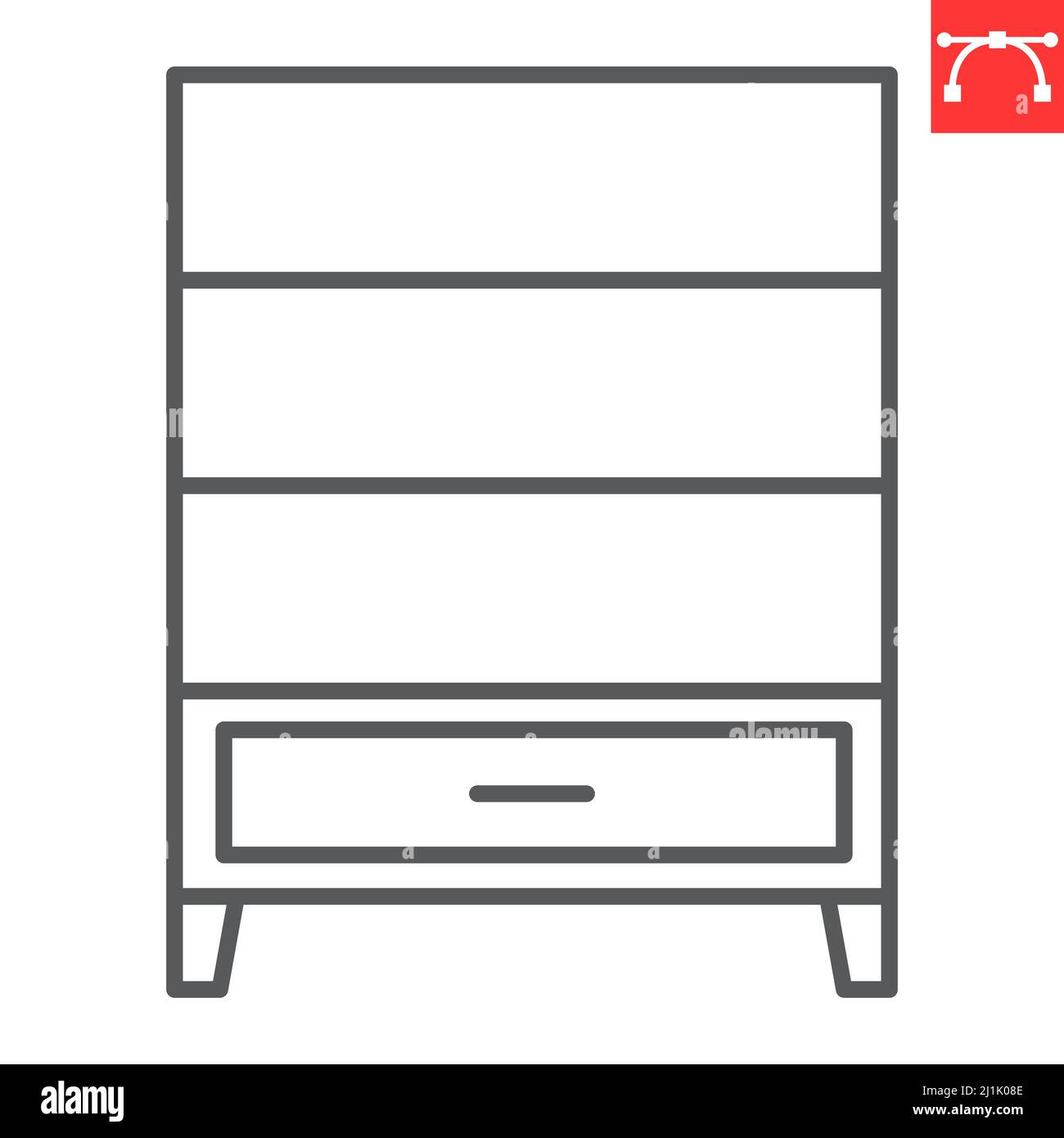 Cupboard line icon Stock Vector