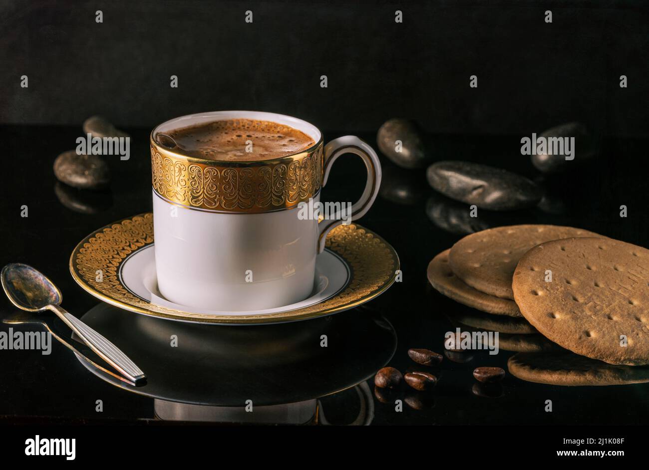 Greek coffee with biscuits Stock Photo