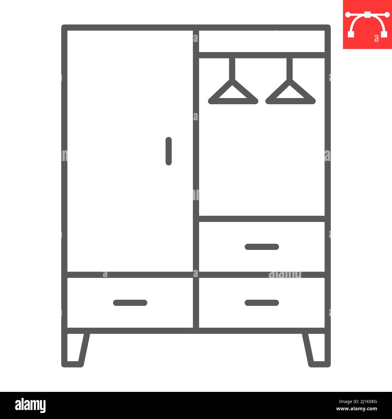Wardrobe line icon Stock Vector Image & Art - Alamy