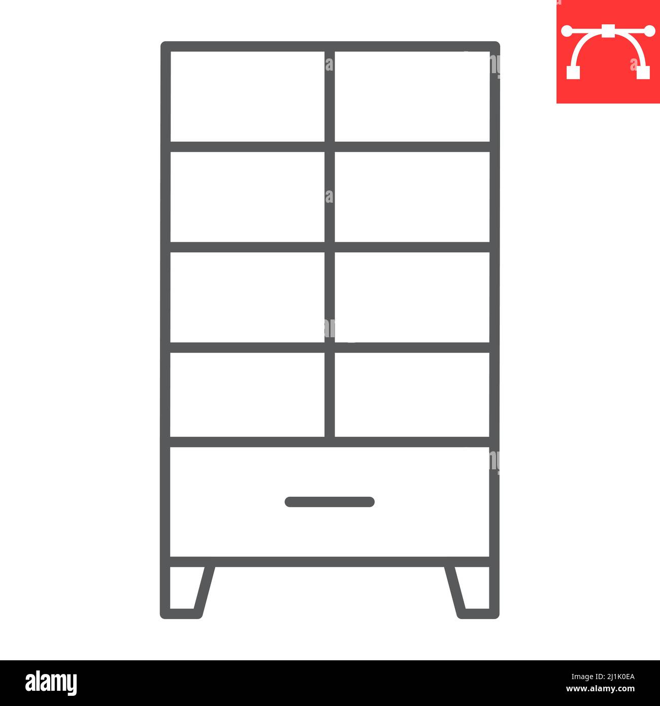 Cupboard line icon Stock Vector