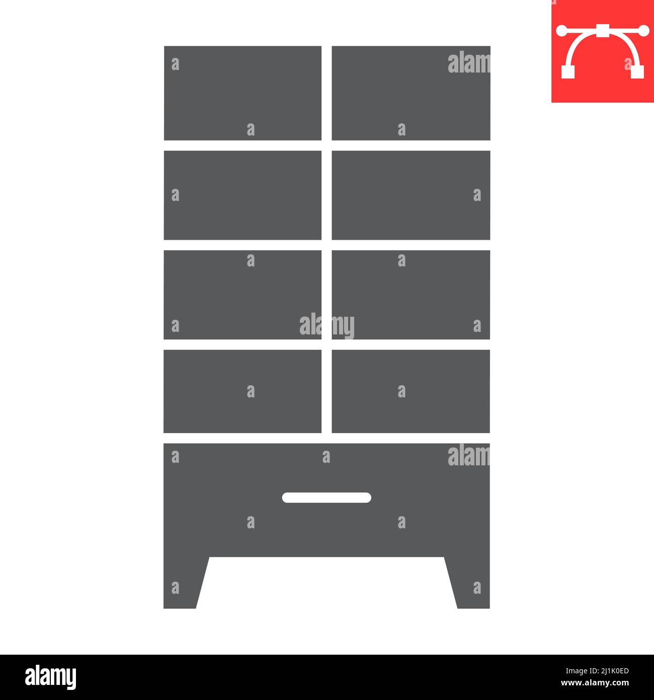 Cupboard glyph icon Stock Vector