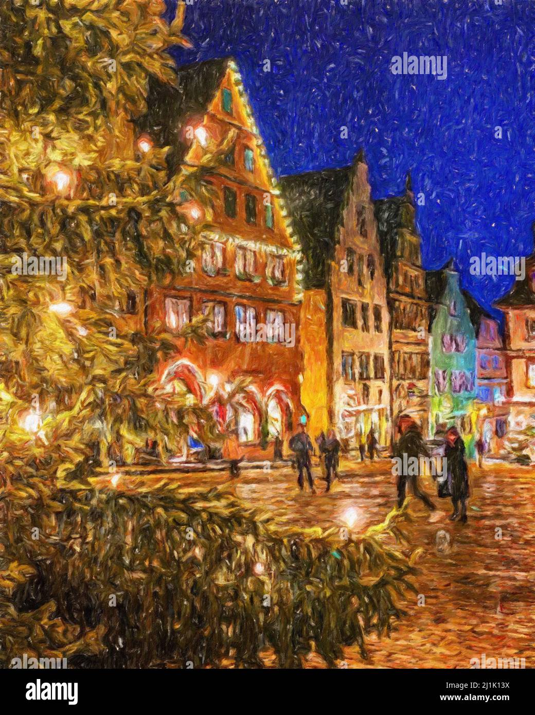 Colorful painting modern artistic artwork drawing in oil european