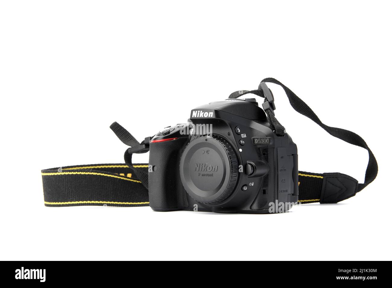 Nikon DSLR Camera Nikon D5300 isolated on white background. Detail ...