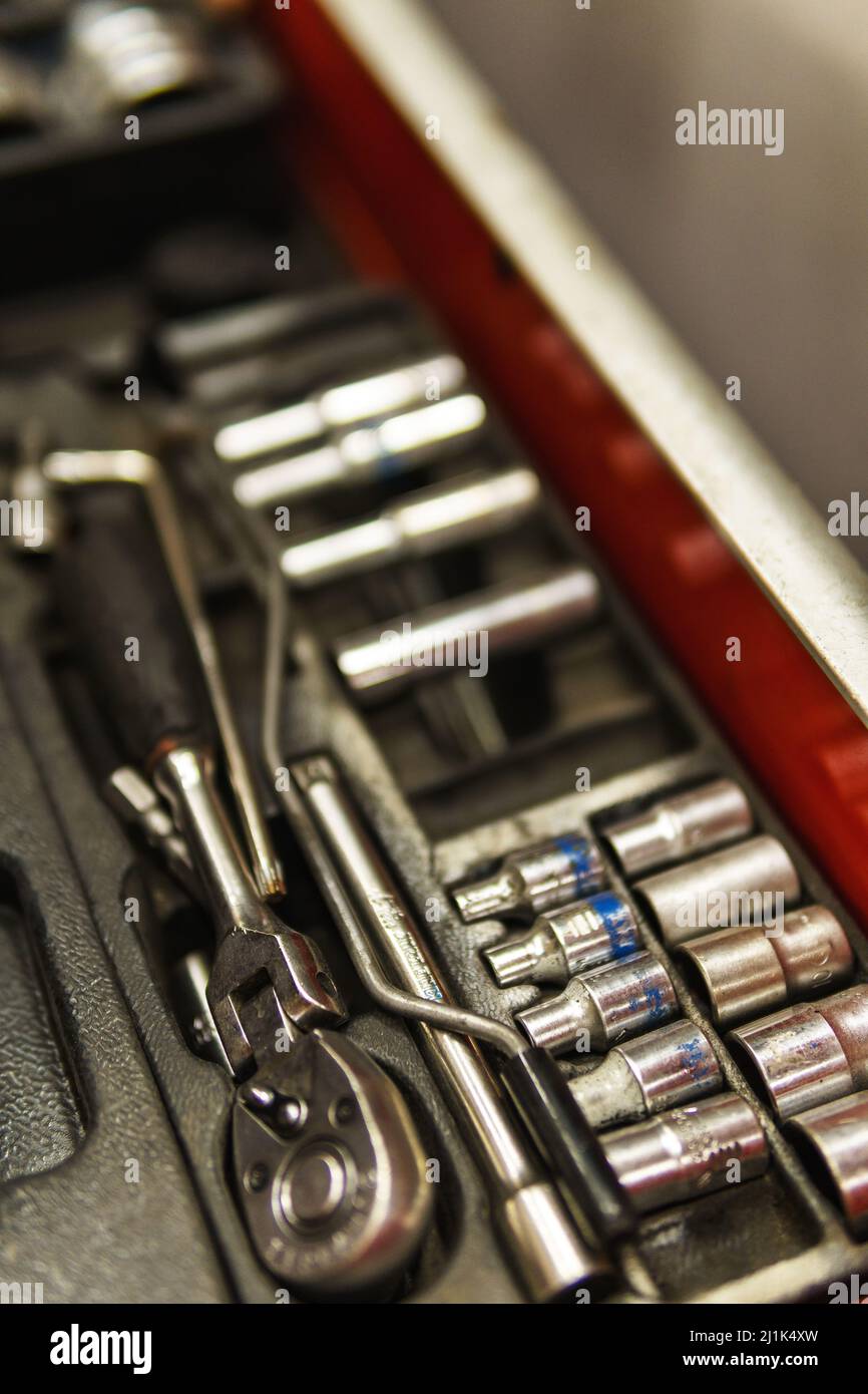 Different sockets for the impact wrench in Stock Photo Alamy