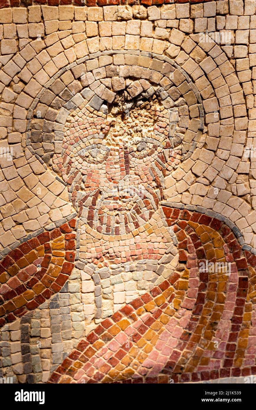 Colourful Mosaics At The Moses Memorial Church, Mt Nebo, Jordan. Stock Photo