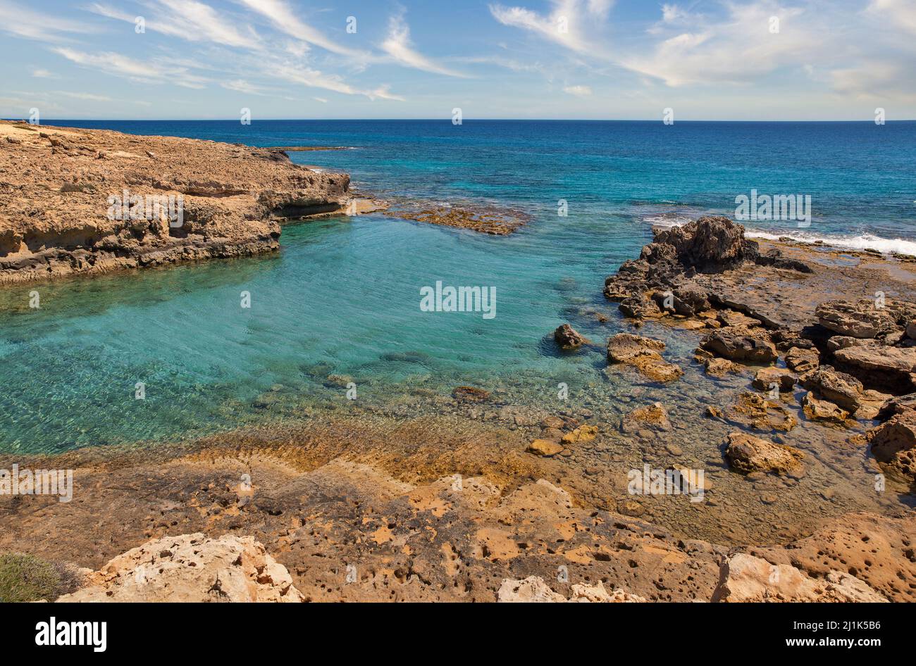 Wild beach seascape in Ayia Napa, Cyprus Stock Photo