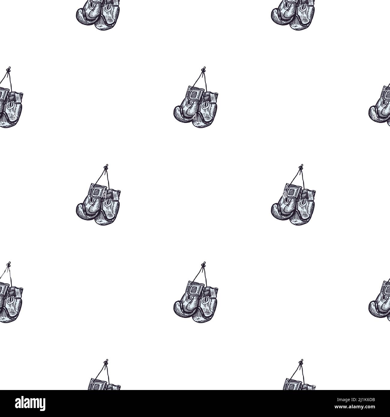 Boxing gloves hanging seamless pattern. Vintage sport inventory