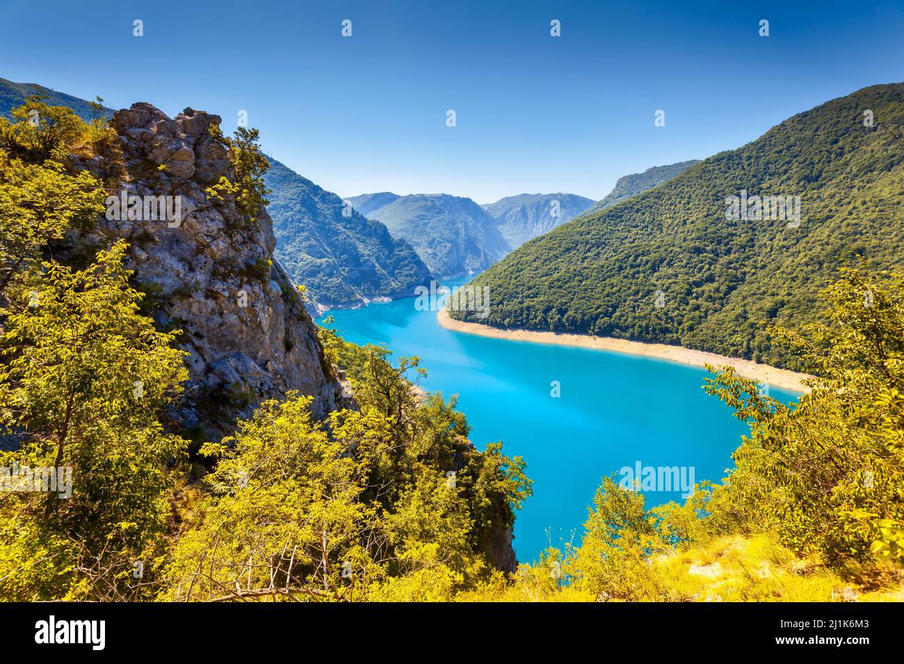 Piva Reka The famous Piva Canyon with its fantastic reservoir. National park ...
