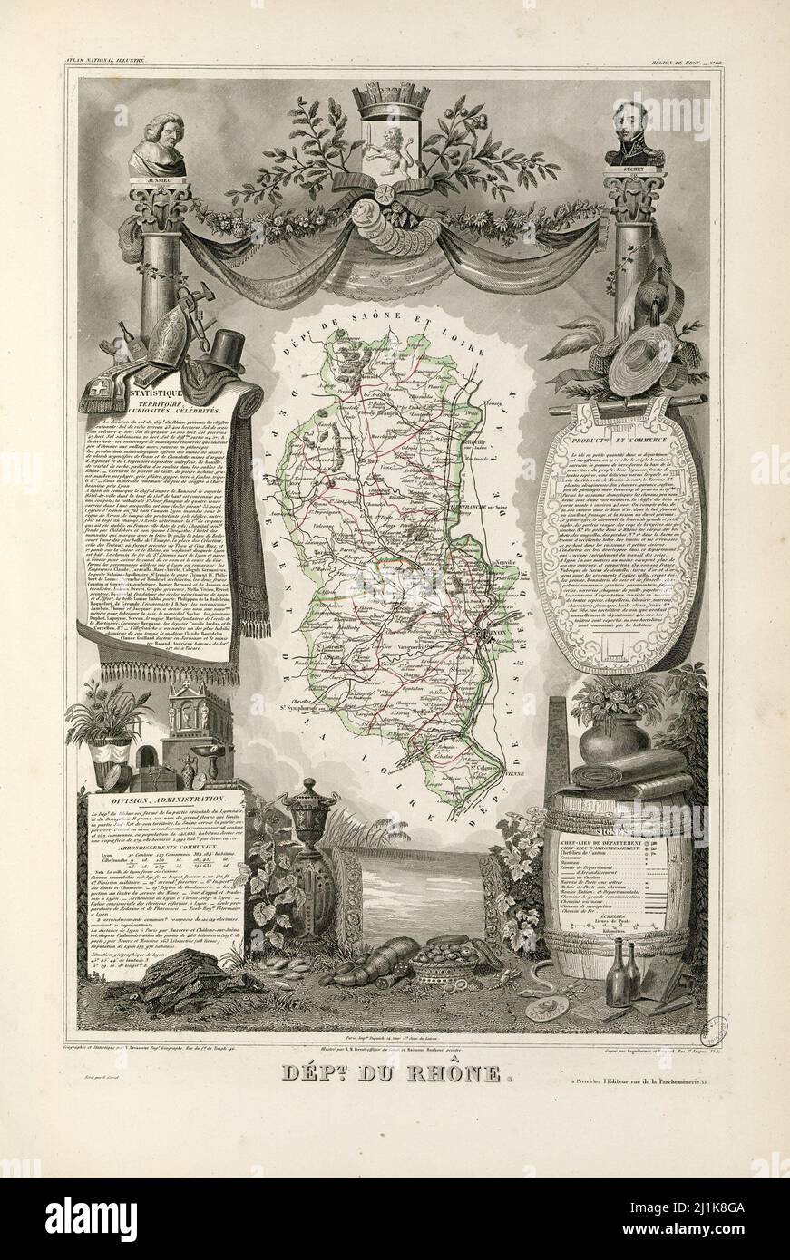 Vintage map French colonies and areas from 19th century. All maps are beautifully hand illustrated showing France at the time. Stock Photo