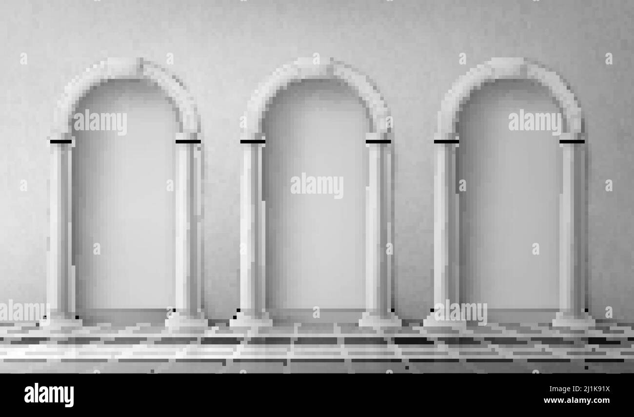 Round arch arcade Black and White Stock Photos & Images Alamy