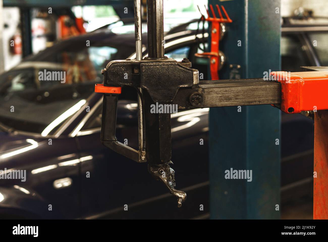 Pneumatic car tire mounting machine in the repair shop Stock Photo Alamy