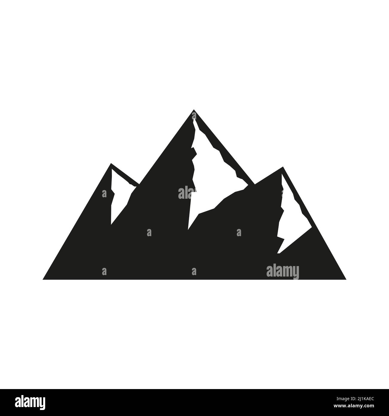 Mountain icon. Mountains black silhouette shapes. Stock Vector
