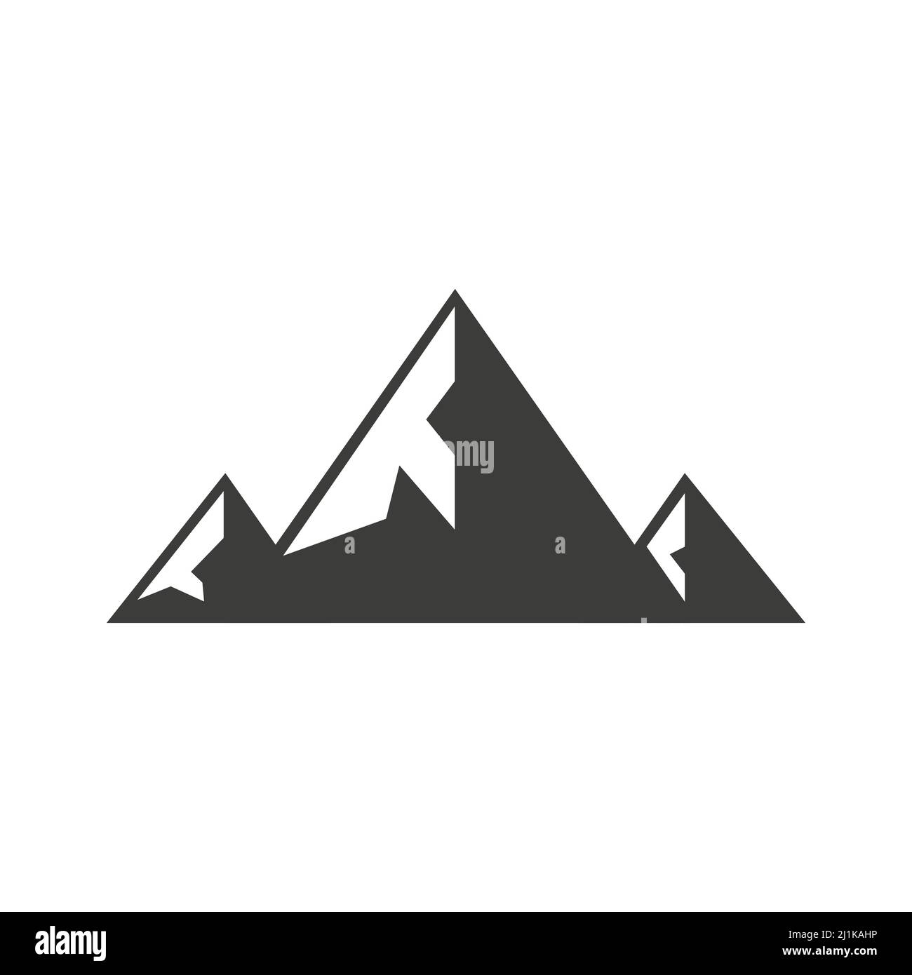 Mountain icon. Mountains black silhouette shapes. Stock Vector