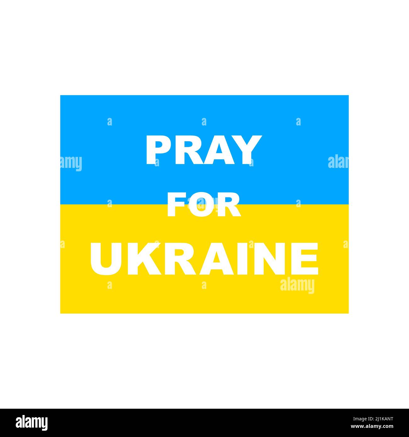 Pray for Ukraine. Ukrainian flag. Vector isolated on white. Stock Vector