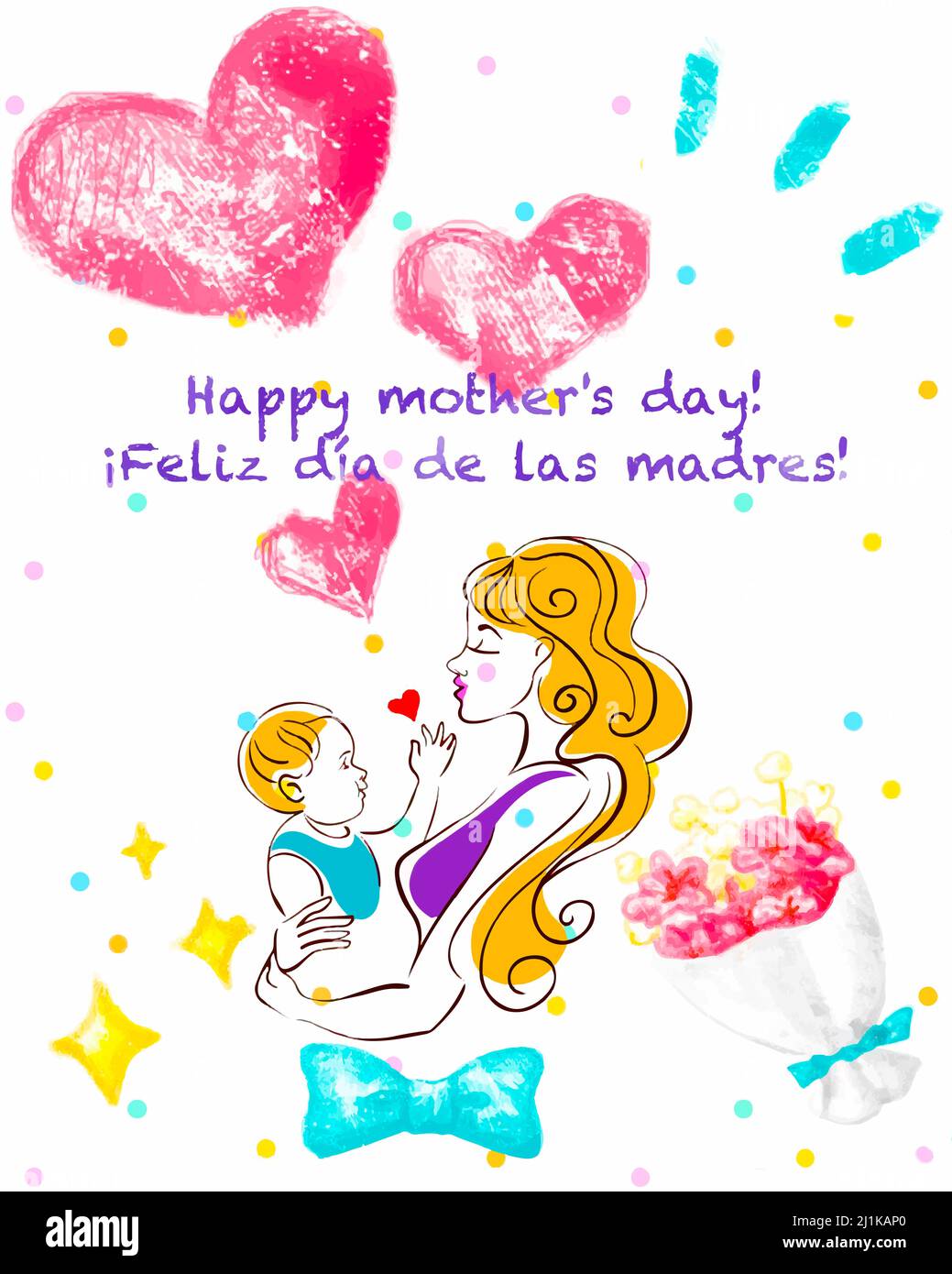 Happy Mother´s Day! ¡Feliz Día de las Madres! Stock Photo