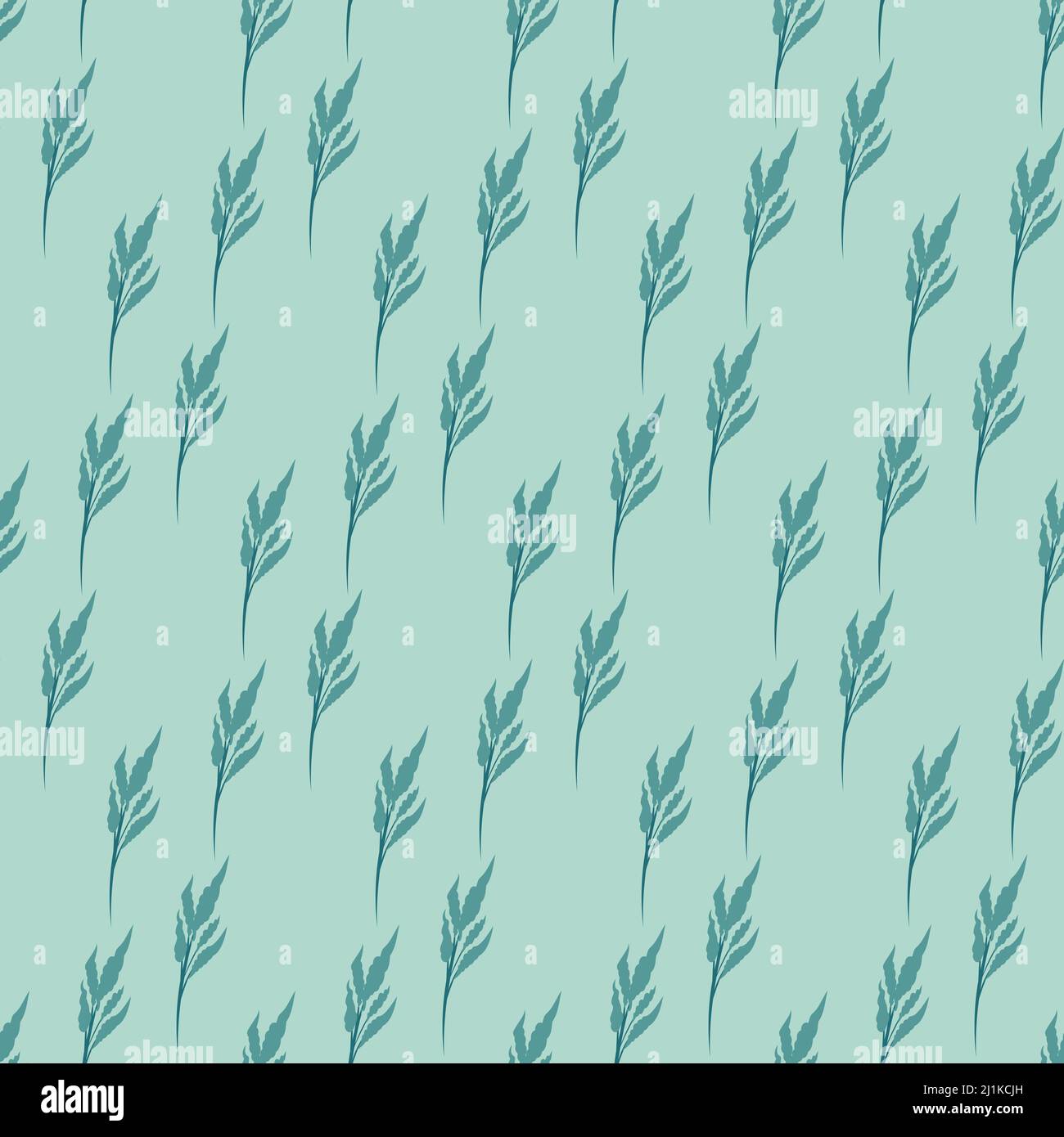 Seamless pattern emerald panicle reed on a green background, wallpaper ...