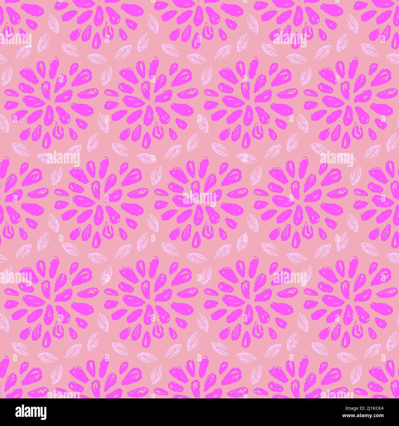 Organic pattern pink purple flower dahlia seamless pattern, textile ...