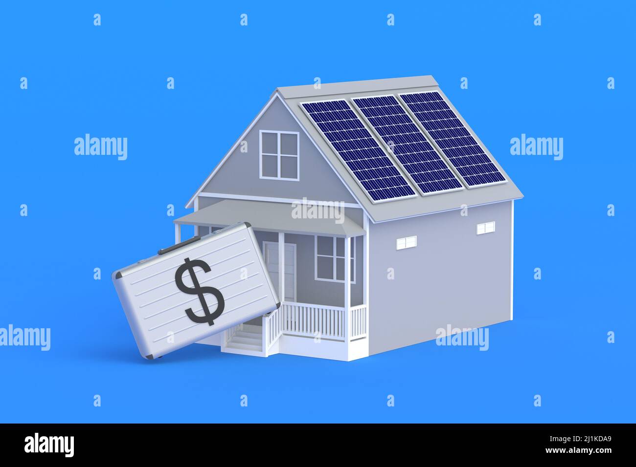 Picture of The cost of energy efficient housing. Home renovation. Installation of ...
