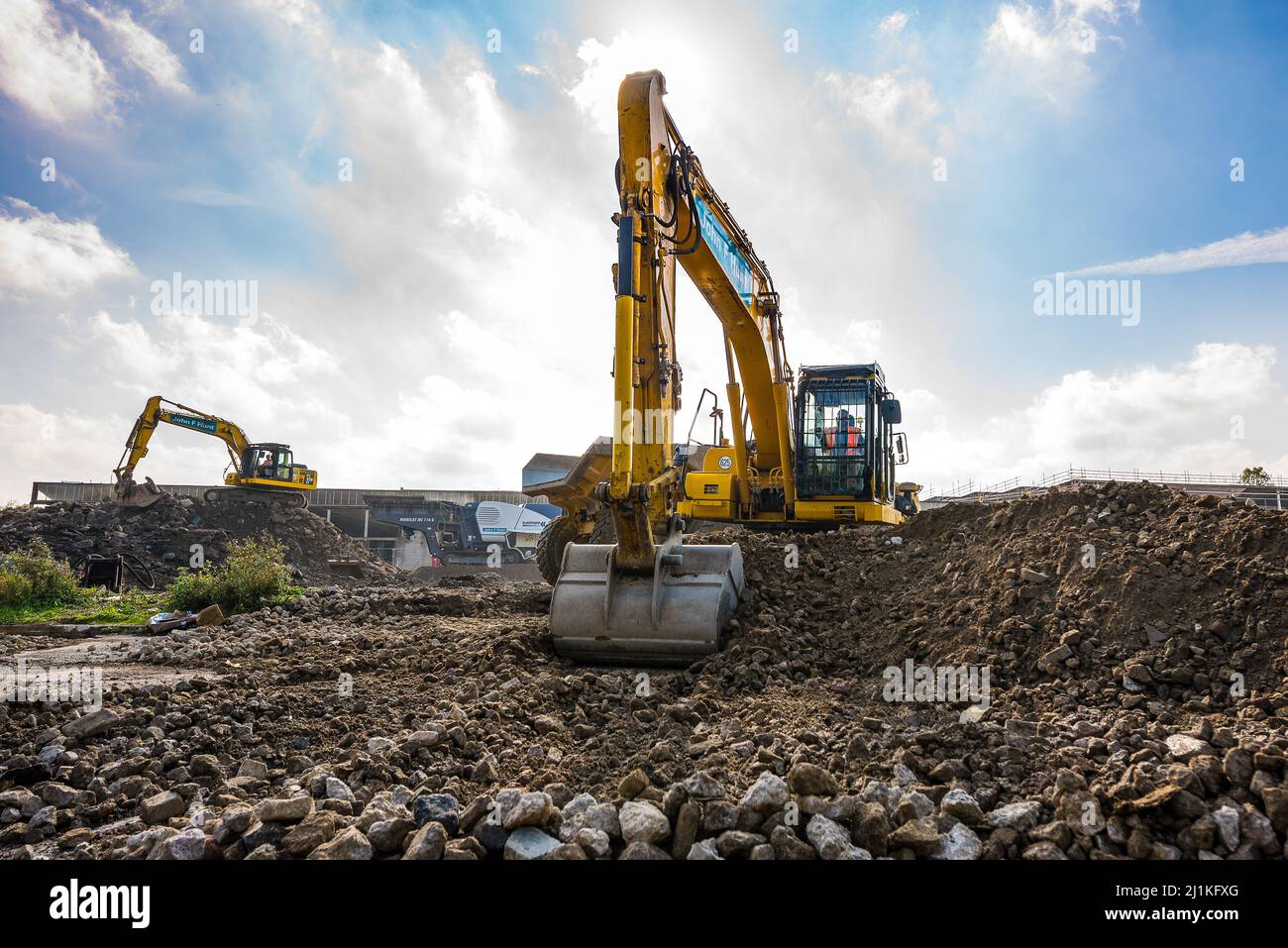 Excavator at work Stock Photo