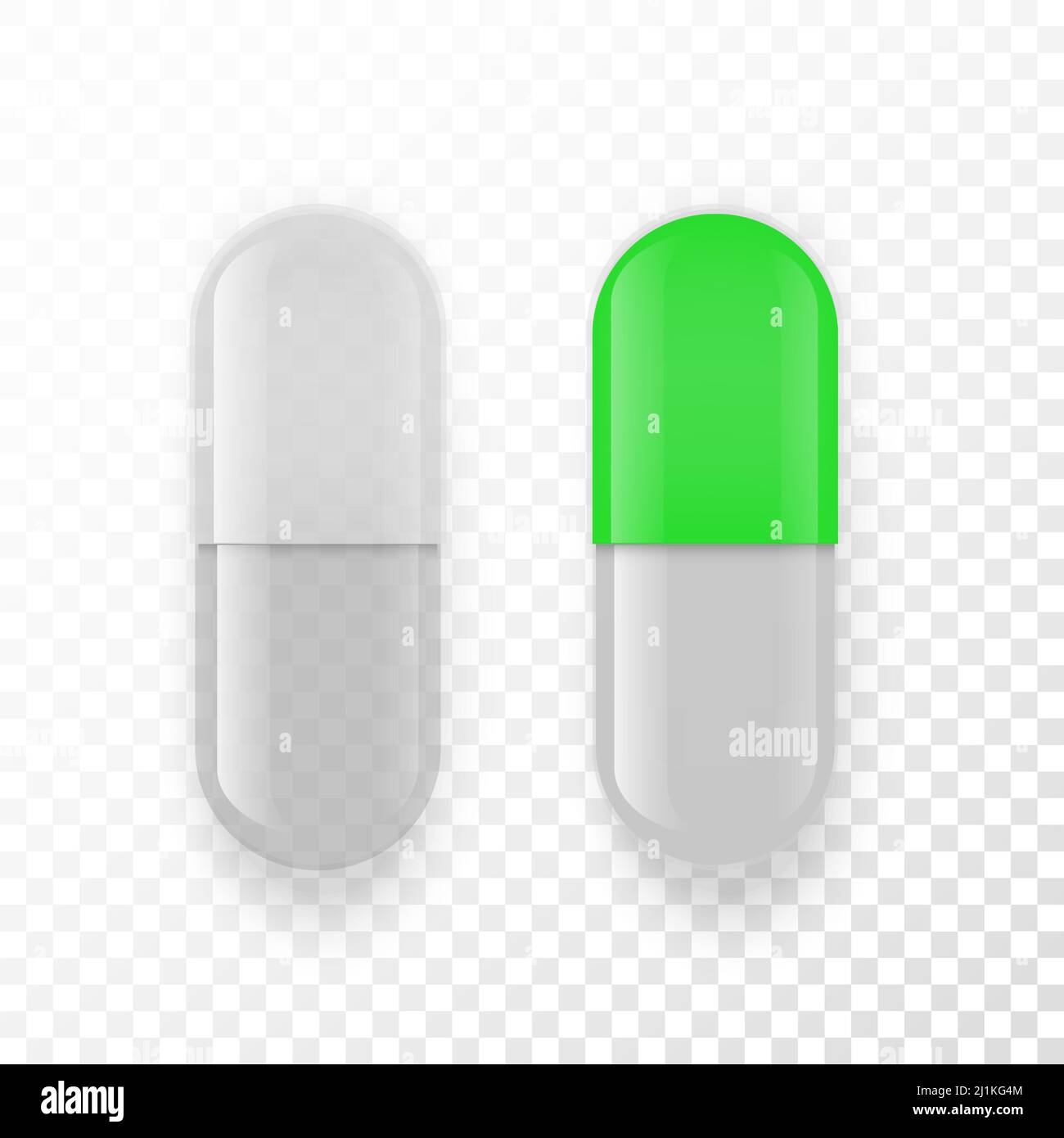 Empty capsule. Pill vitamin mockup. Vector realistic white pharmacology
