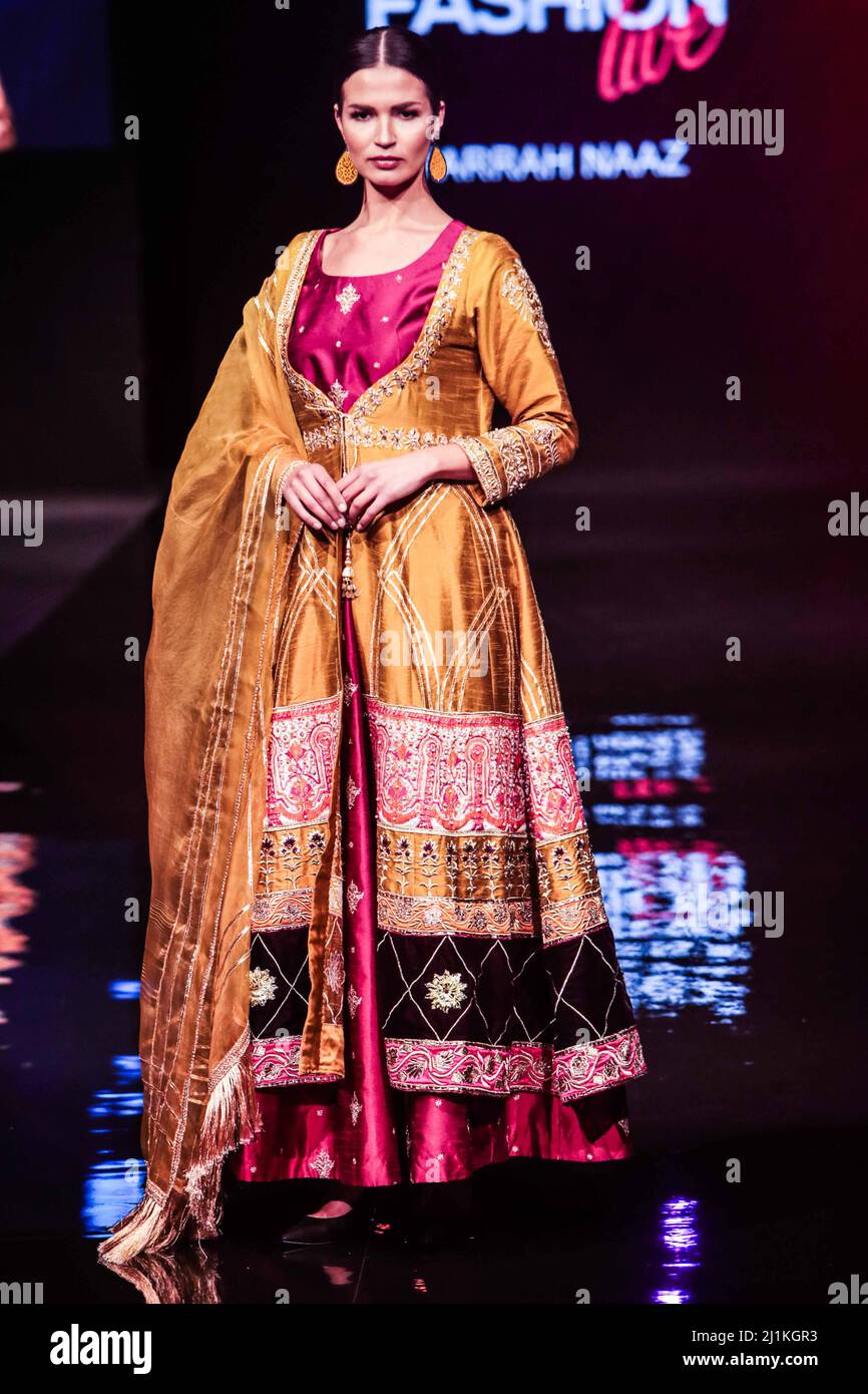London UK 26 March 2022 Farrah Naaz, showcasing the latest trends on