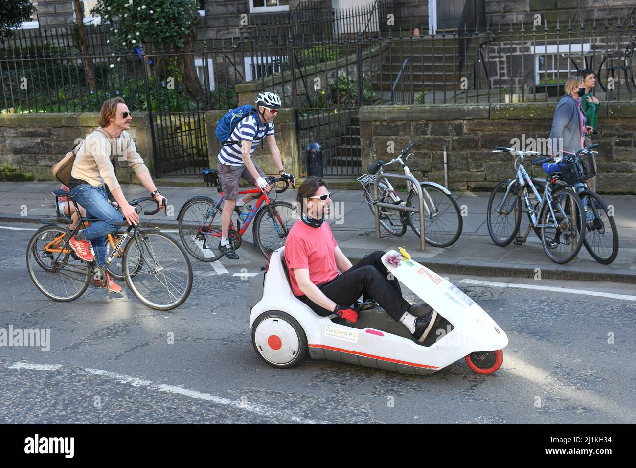 Edinburgh Scotland, UK March 26 2022. Edinburgh Critical Mass Cycle, Stockbridge Saunter, takes place through the city with hundreds taking part as society transitions from cars to more sustainable forms of transport.  credit sst/alamy live news Stock Photo