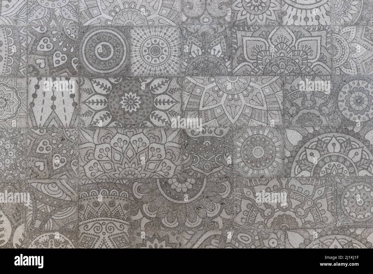 Damask grunge messy wall surface with decorative stucco texture Stock Photo