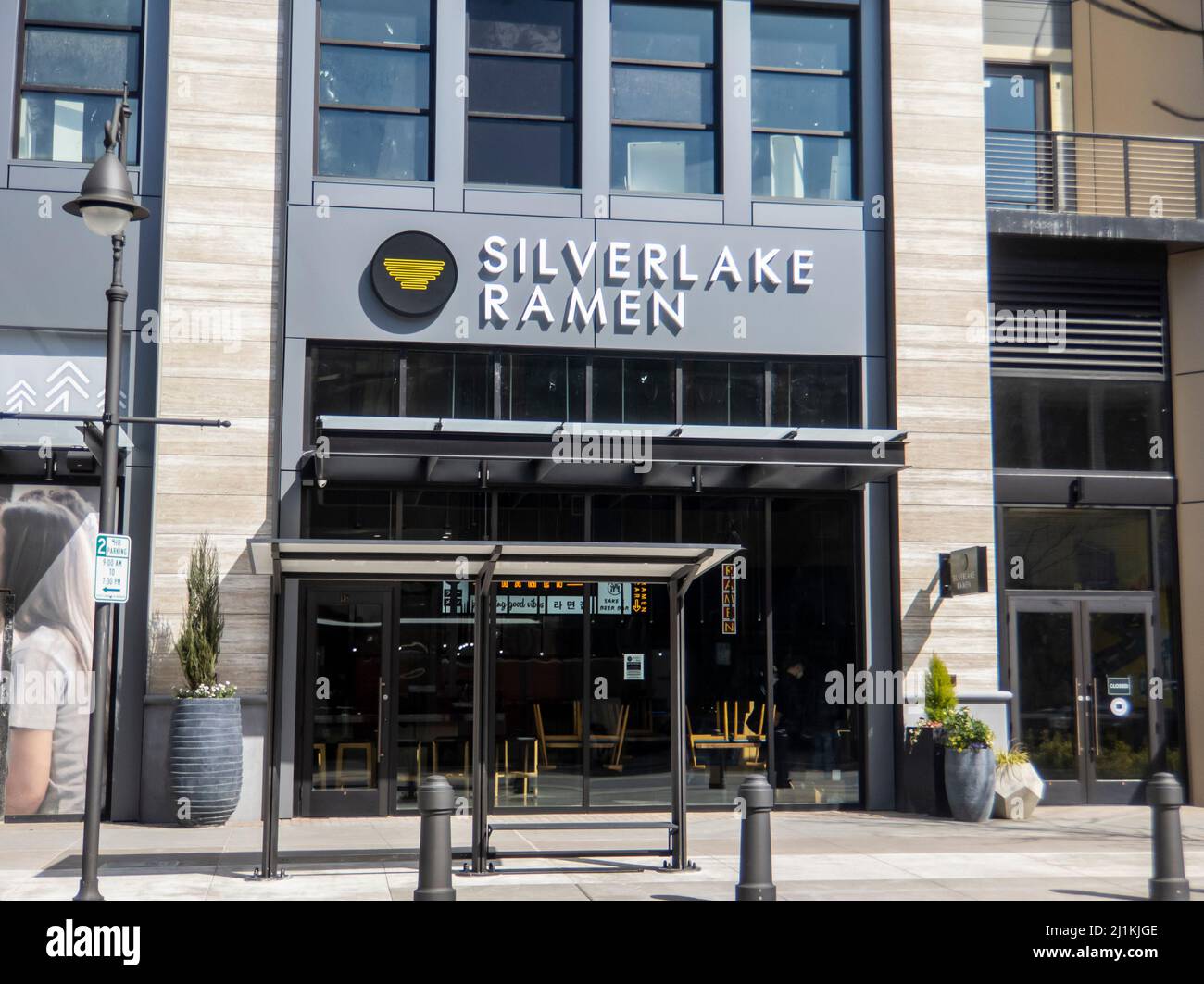 Kirkland, WA USA circa March 2021 Street view of the exterior of