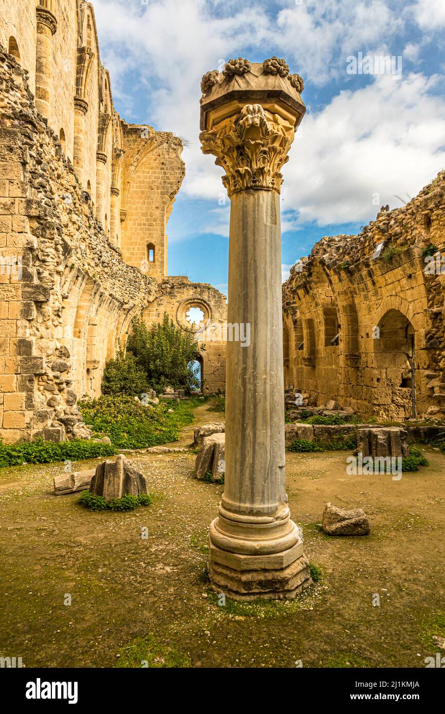 Bellapais Abbey (Bellabais Manastırı) in Beylerbeyi, Turkish Republic of Northern Cyprus (TRNC) Stock Photo