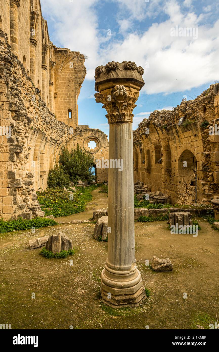 Bellapais Abbey (Bellabais Manastırı) in Beylerbeyi, Turkish Republic of Northern Cyprus (TRNC) Stock Photo