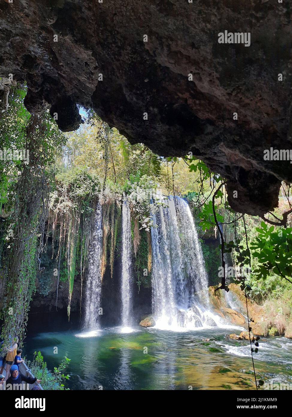 Antalya,Turkey- July 11 2021: Antalya Duden Waterfall as known as “Duden Selalesi Stock Photo