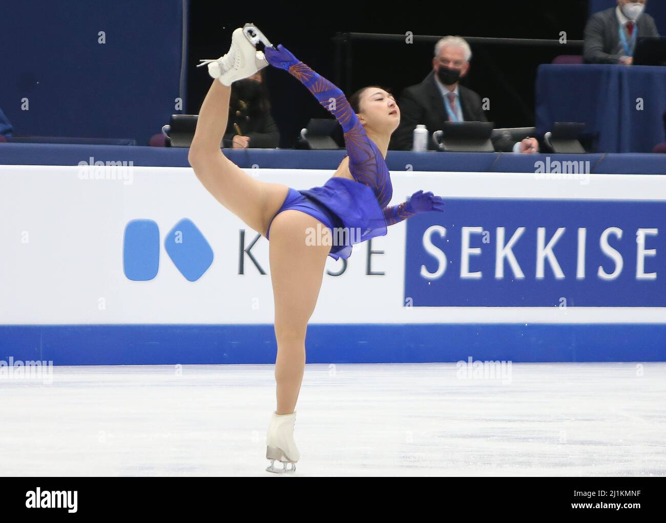 Kaori Sakamoto of Japan during the ISU World Figure Skating Championships 2022 on March 25, 2022 at the Sud de France Arena in Montpellier, France - Photo Laurent Lairys/DPPI/LiveMedia Stock Photo