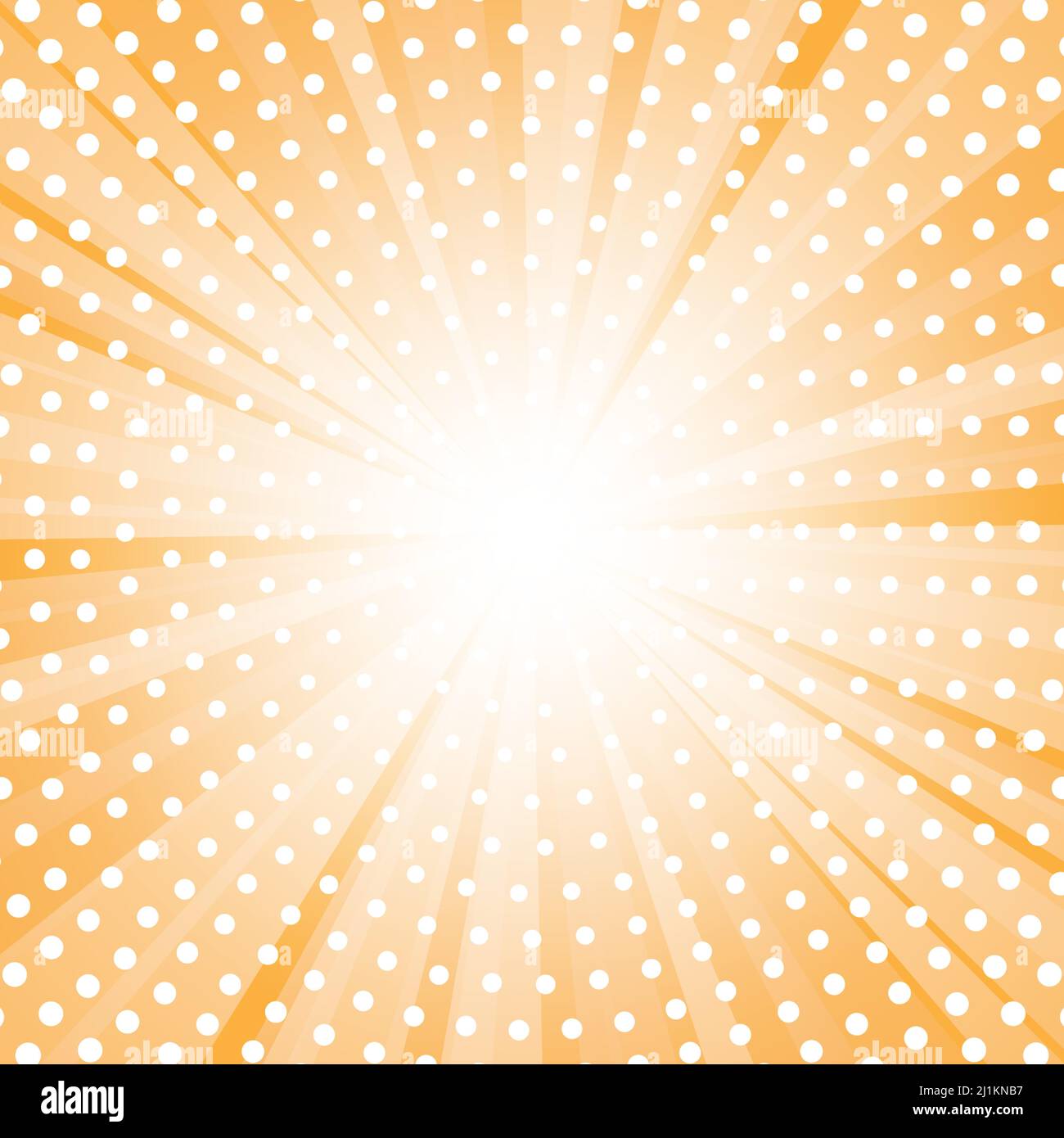 Abstract green background with sun ray and dots. Summer vector ...