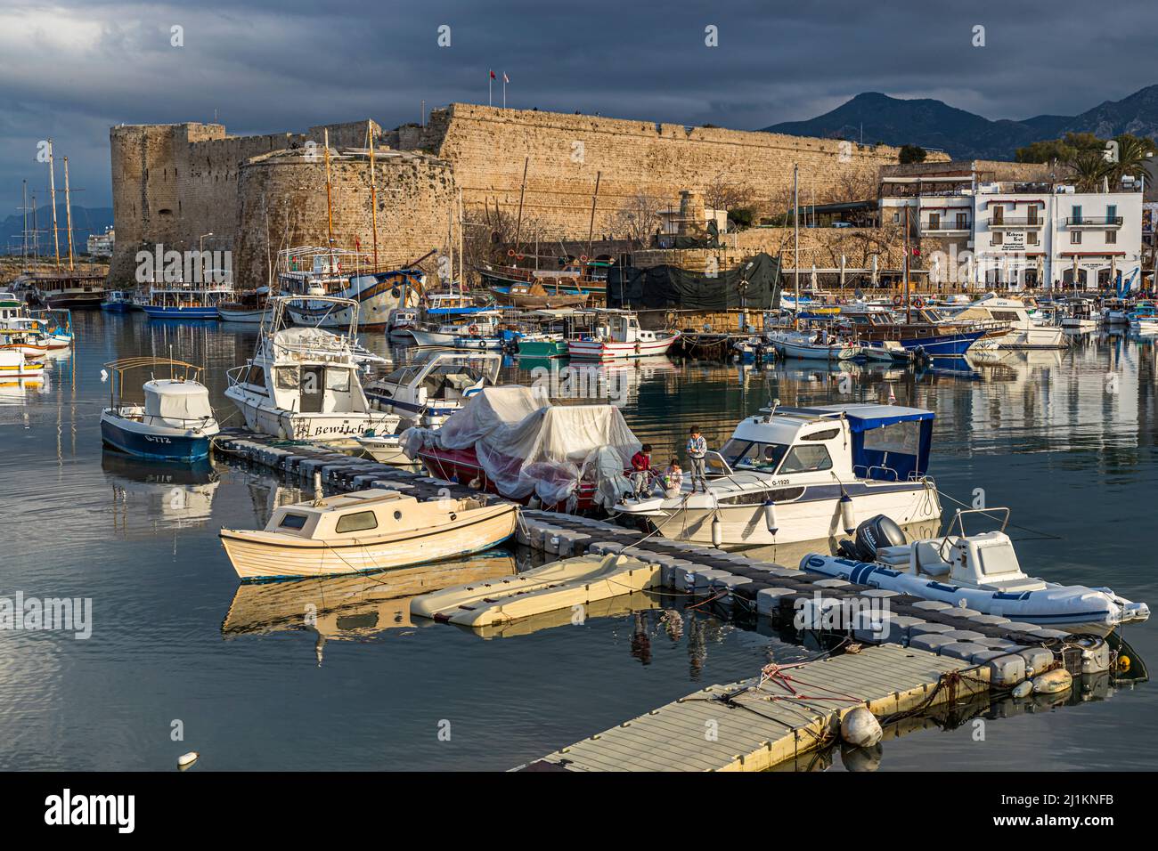 The marina of Girne, Turkish Republic of Northern Cyprus (TRNC) Stock Photo