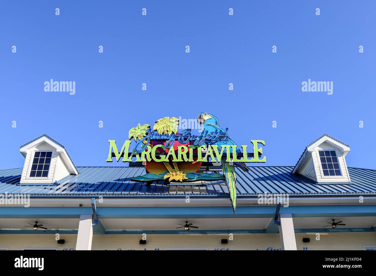 Pigeon Forge, Tennessee USA March 22, 2022 The exterior of Jimmy Buffett’s Margaritaville at The Island in Pigeon Forge, Tennessee Stock Photo