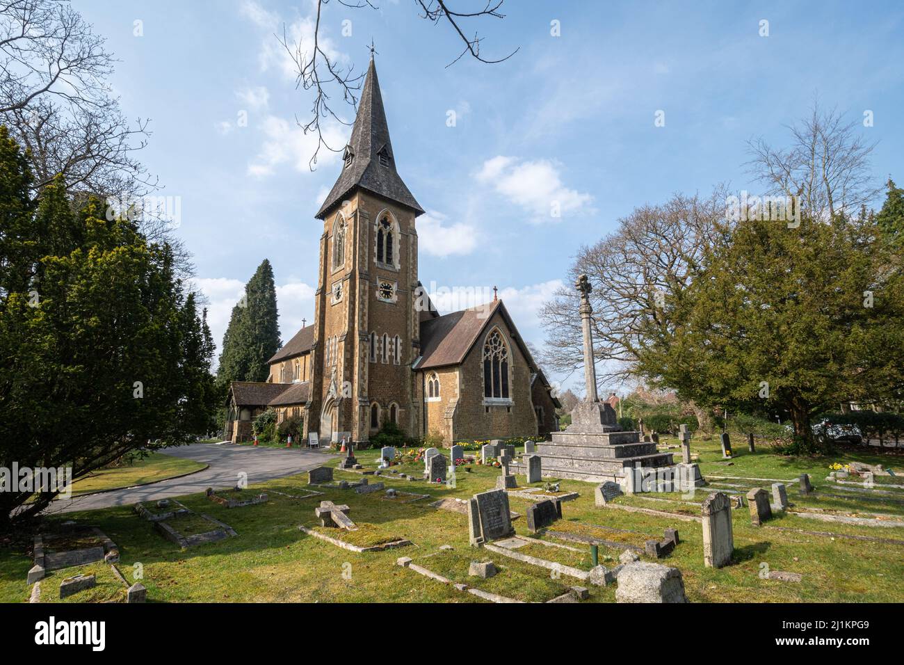 St Lukes Church in Grayshott village, Hampshire, England, UK Stock Photo
