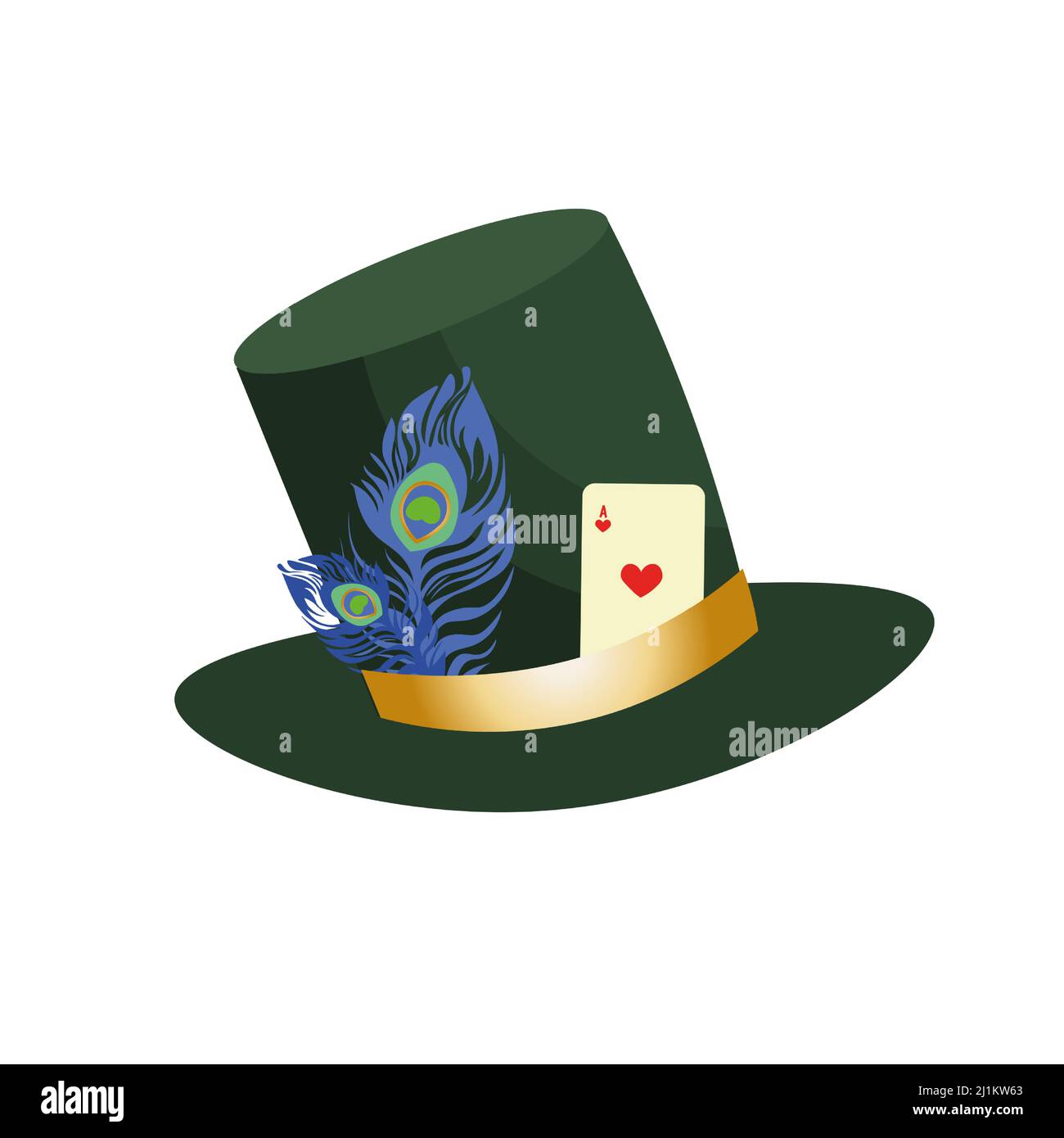 Stovepipe hat of the mad hatter from Alice in Wonderland. Vector isolated. Stock Vector