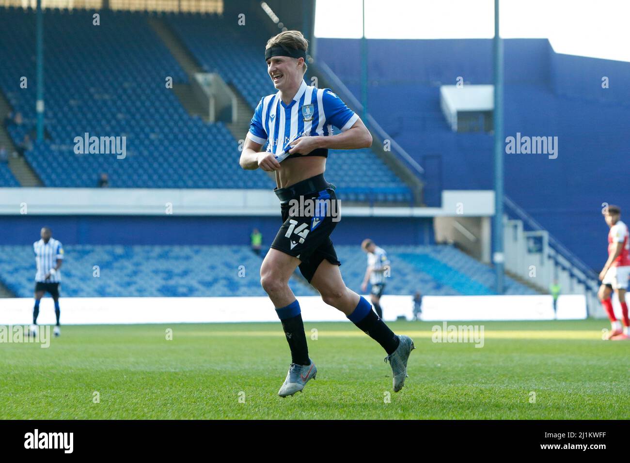George Byers #14 of Sheffield Wednesday Celebrates scoring a goal to ...