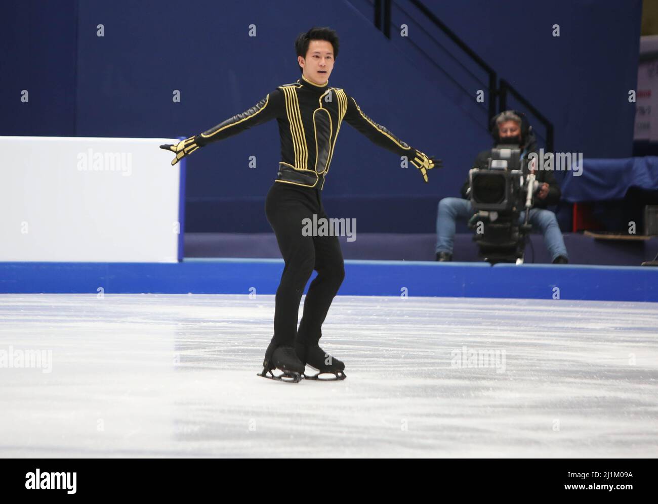 Adam Siao Him FA of France during the ISU World Figure Skating Championships 2022 on March 26, 2022 at the Sud de France Arena in Montpellier, France - Photo: Laurent Lairys/DPPI/LiveMedia Stock Photo