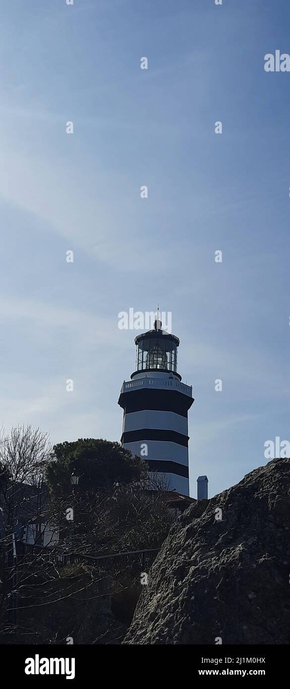 Istanbul,Turkey- February 12 2022: Sile Lighthouse, Touristic Cultural Day Trip in Istanbul Stock Photo