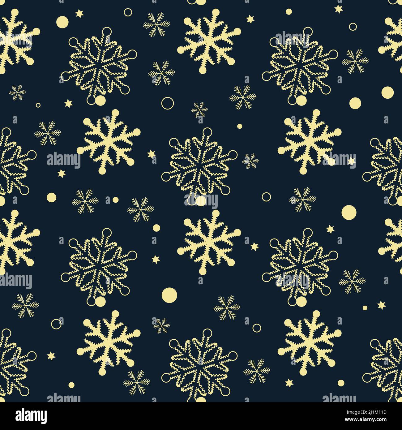 Seamless pattern of snowflakes. Golden snowflakes on dark background ...
